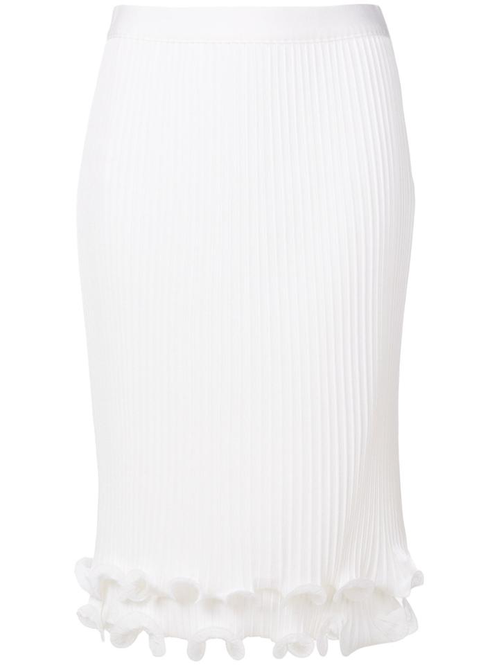 Givenchy Pleated Ruffle Pencil Skirt - White