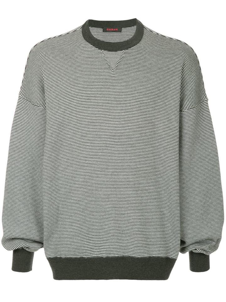 Caban Oversized Striped Sweatshirt - Black