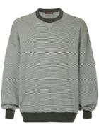 Caban Oversized Striped Sweatshirt - Black