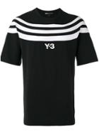 Y-3 Stripe Panel T-shirt, Men's, Size: Small, Black, Cotton