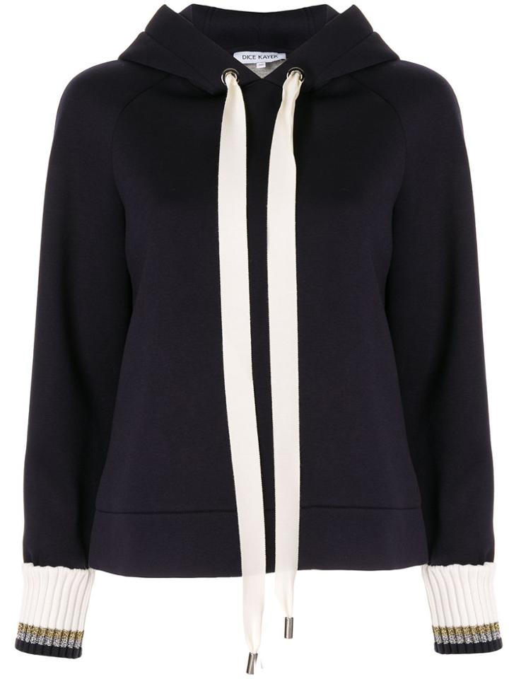 Dice Kayek Glitter Trim Hoodie - Blue