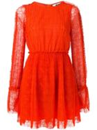 Msgm Pleated Mini Dress, Women's, Size: 42, Yellow/orange, Polyester