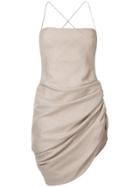 Jacquemus Tie Back Gathered Design Dress - Nude & Neutrals
