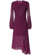 Chloé Backless Ribbed Detail Knitted Silk Midi Dress - Purple