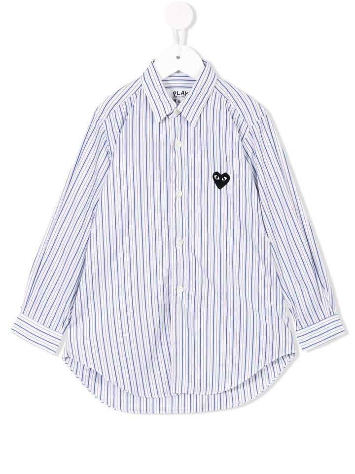 Comme Des Garçons Play Kids Striped Shirt, Boy's, Size: 6 Yrs, White