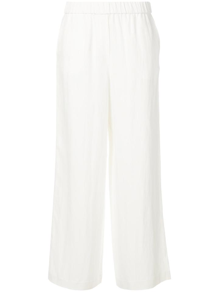 Emporio Armani Elasticated-waist Palazzo Pants - White