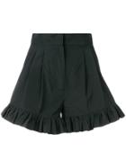 Msgm Ruffle Trim Shorts - Black