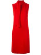 Joseph Bow Tie Collar Dress, Women's, Size: 38, Red, Viscose/acetate/cupro/spandex/elastane