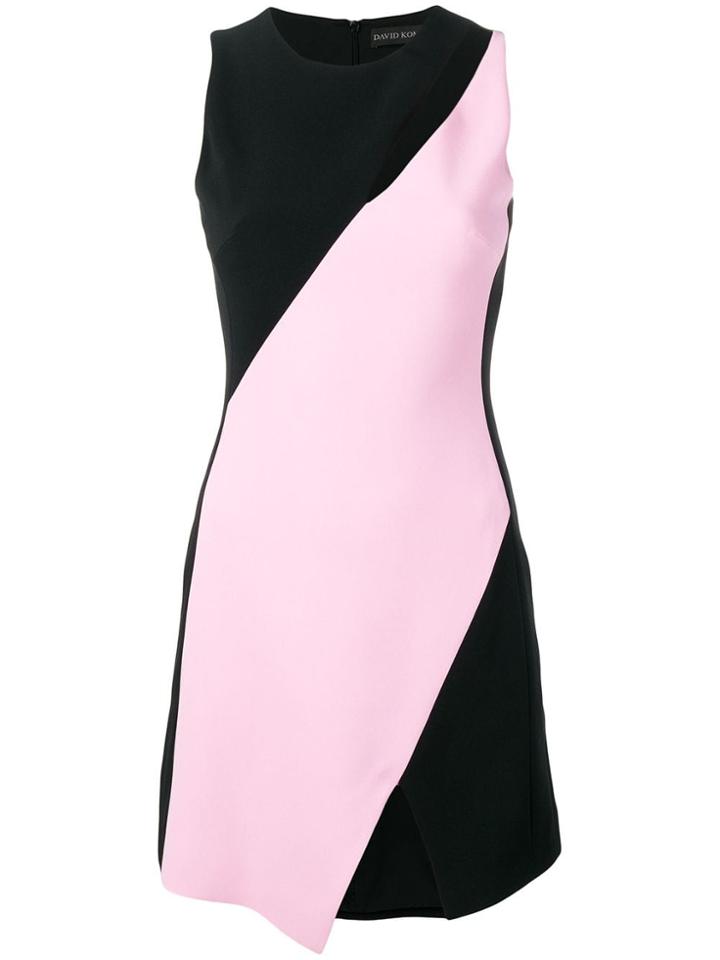 David Koma Two-tone Crepe Dress - Black