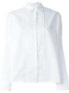 Mm6 Maison Margiela Pleated Front Shirt, Women's, Size: 42, White, Cotton