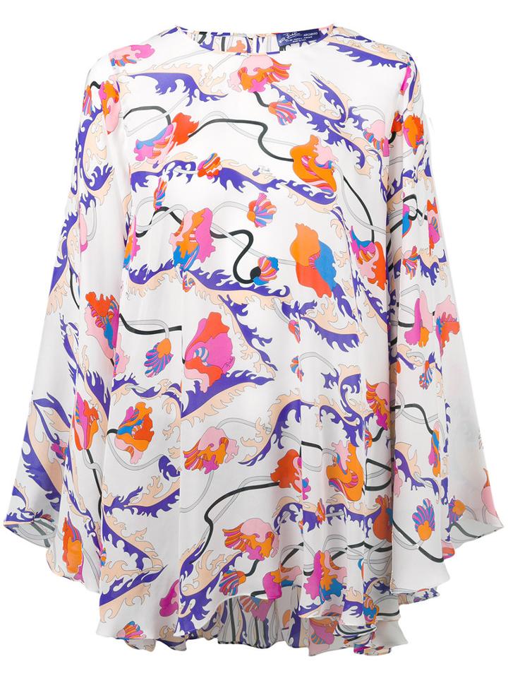 Emilio Pucci Floral Print Oversize Tunic, Women's, Size: 42, Silk