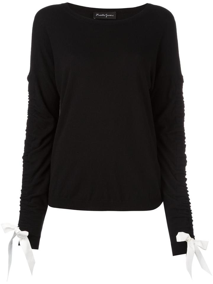 Rossella Jardini Bow Detailed Sweater, Women's, Size: 40, Black, Silk/cashmere/virgin Wool