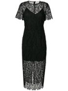 Dvf Diane Von Furstenberg Overlay Midi Dress - Black