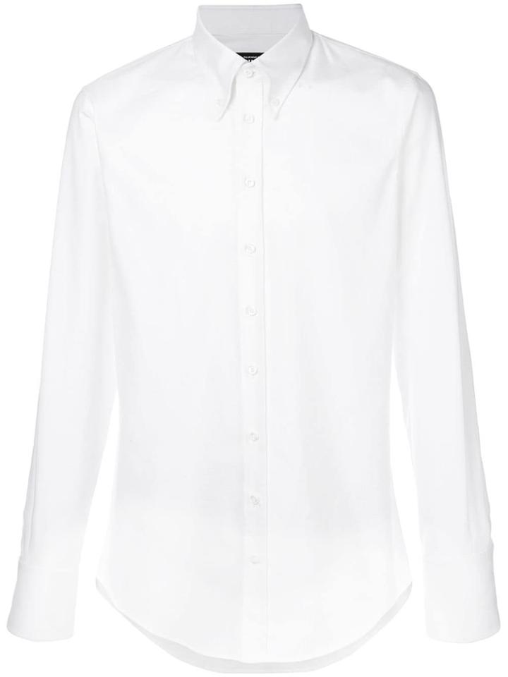 Dsquared2 Button Collar Long Sleeve Shirt - White