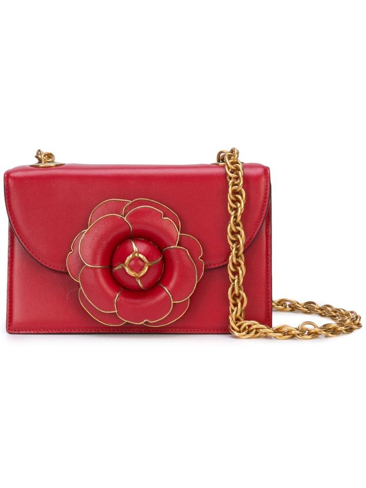 Oscar De La Renta Tro Single Compartment Crossbody Bag - Red