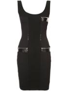 Paco Rabanne Zip-detail Fitted Dress - Black