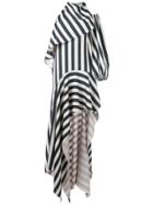 Marques'almeida Asymmetric Stripes Dress - Neutrals