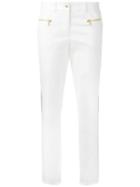 Michel Klein Side Stripe Skinny Trousers, Women's, Size: 40, White, Cotton