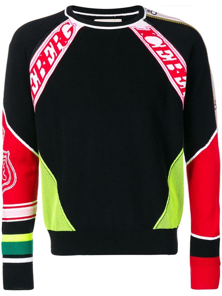 Iceberg Knitted Logo Panel Jumper - Black