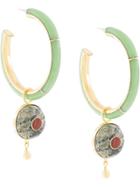 Monica Sordo Brujo Embellished Hoop Earrings - Gold