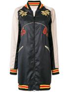 As65 Colour-block Zipped Coat - Black
