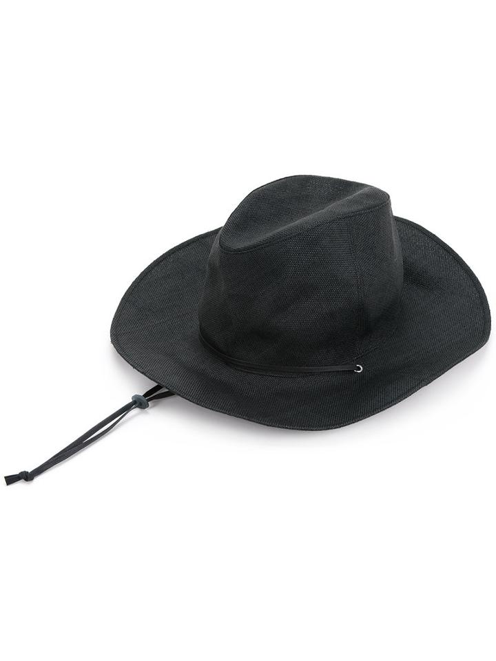 Kijima Takayuki - Drawstring Cowboy Hat - Women - Paper - One Size, Black, Paper