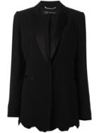 Versace Angular Sequin Hem Blazer, Women's, Size: 40, Black, Acetate/viscose