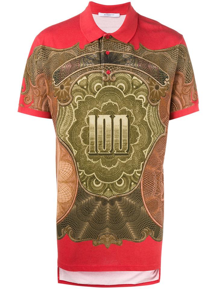 Givenchy - Dollar Print Polo Shirt - Men - Cotton - Xl, Red, Cotton