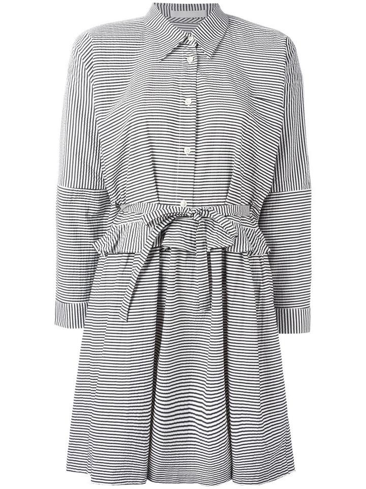Peter Jensen Drawstring Shirt Dress, Women's, Size: Medium, White, Cotton/polyamide
