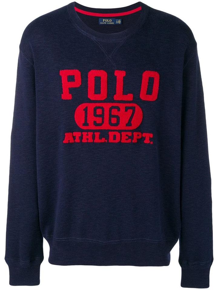 Polo Ralph Lauren Textured Logo Sweatshirt - Blue