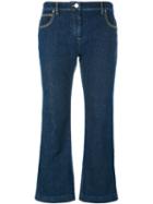 Kenzo Cropped Flare Jeans, Women's, Size: 40, Blue, Cotton/spandex/elastane/other Fibres