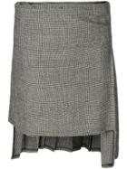 R13 Asymmetric Pleated Skirt - Black