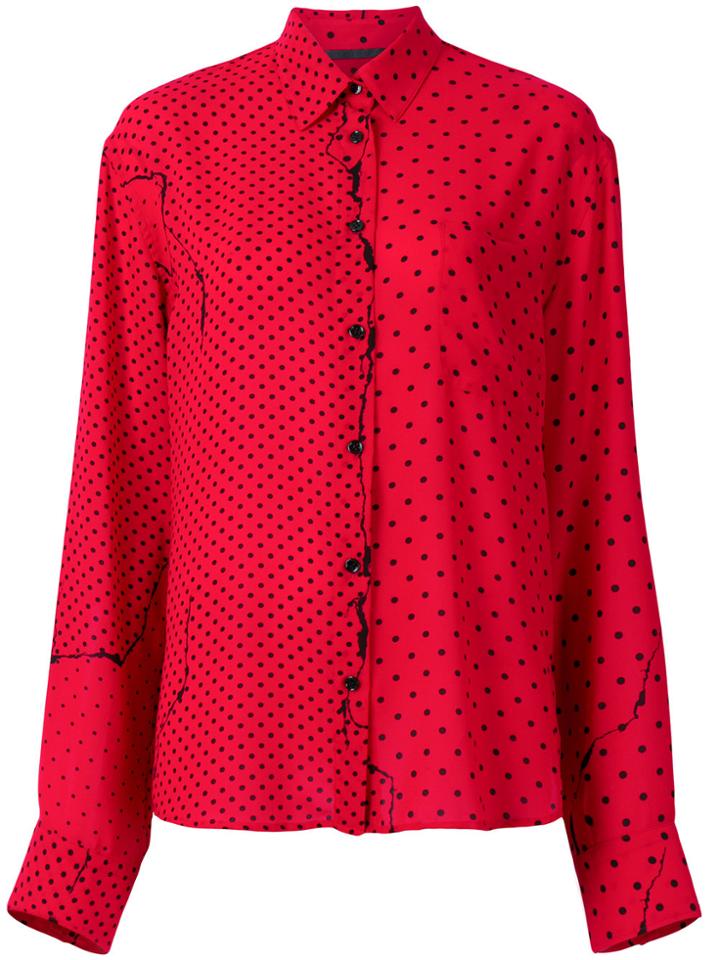 Haider Ackermann Polka Dot Shirt - Red