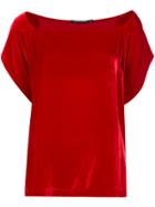 Reinaldo Lourenço Panelled Velvet Blouse - Red
