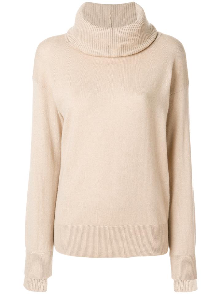 Agnona Roll-neck Fitted Sweater - Nude & Neutrals