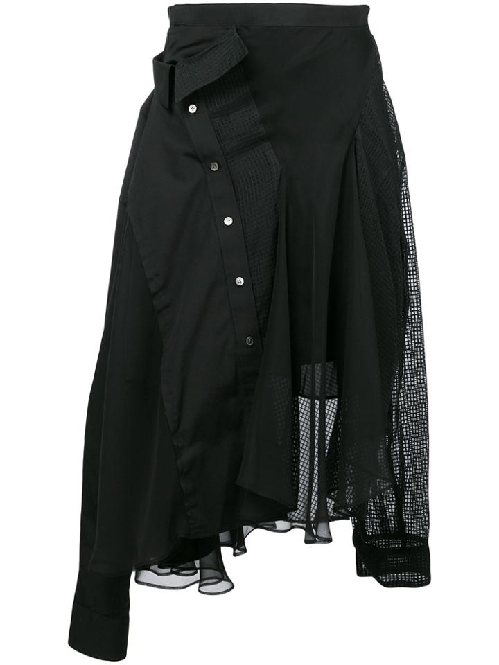 Sacai Twisted Shirt Skirt - Black