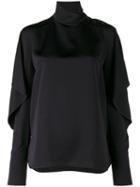 Marni - Buttoned Side Neck Blouse - Women - Viscose - 46, Blue, Viscose