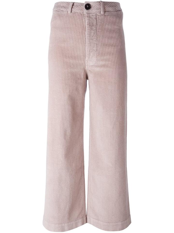 Masscob Flared Cropped Trousers, Women's, Size: 36, Pink/purple, Cotton/spandex/elastane/polyester