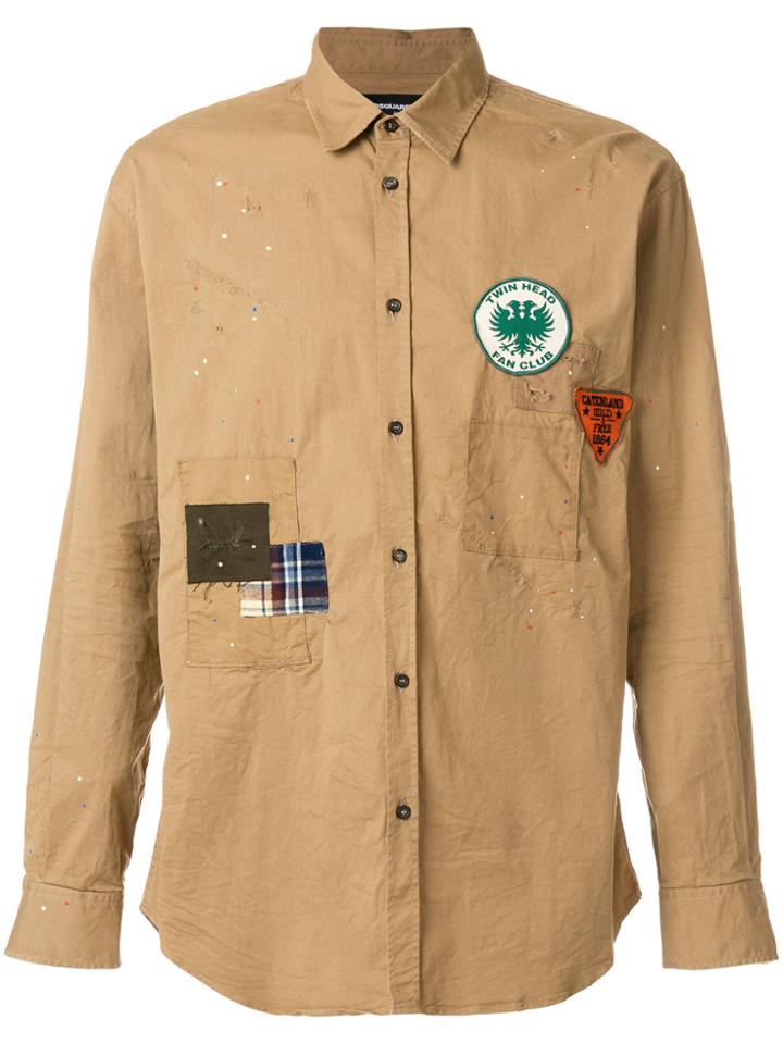 Dsquared2 Patchwork Shirt - Nude & Neutrals