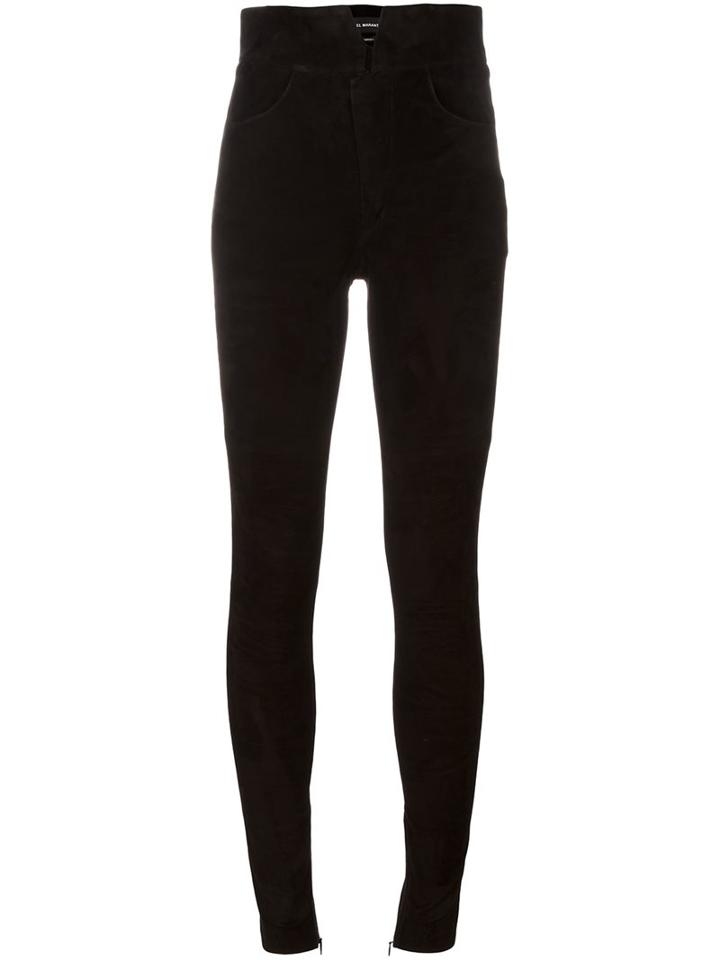 Isabel Marant 'eydie' Trousers, Women's, Size: 36, Black, Lamb Skin/cotton/spandex/elastane