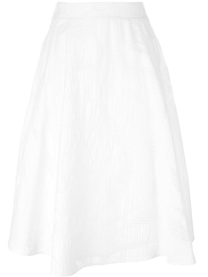 P.a.r.o.s.h. Sheer Pattern Skirt, Women's, White, Cotton/polyamide