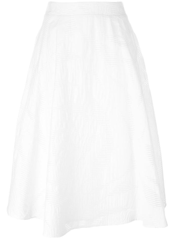 P.a.r.o.s.h. Sheer Pattern Skirt, Women's, White, Cotton/polyamide