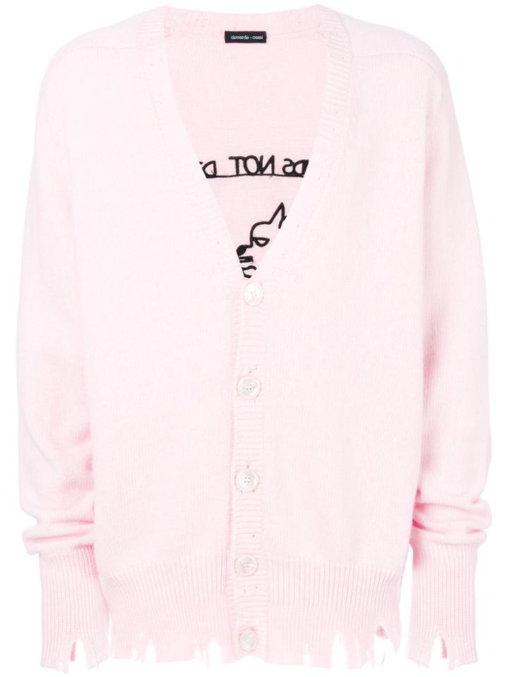 Riccardo Comi Distressed Cardigan - Pink & Purple