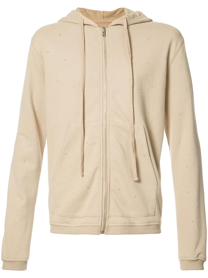 Stampd Embroidered Detail Hoodie, Men's, Size: Small, Nude/neutrals, Cotton/polyester