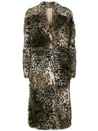 Stella Mccartney Leopard Print Faux-fur Coat - Brown