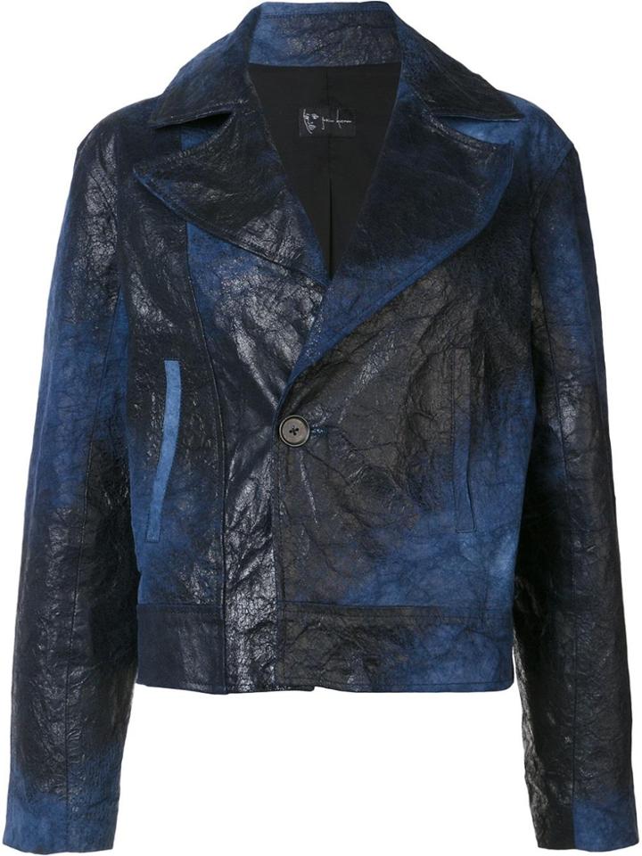 Judson Harmon 'cropped Moto' Jacket - Blue