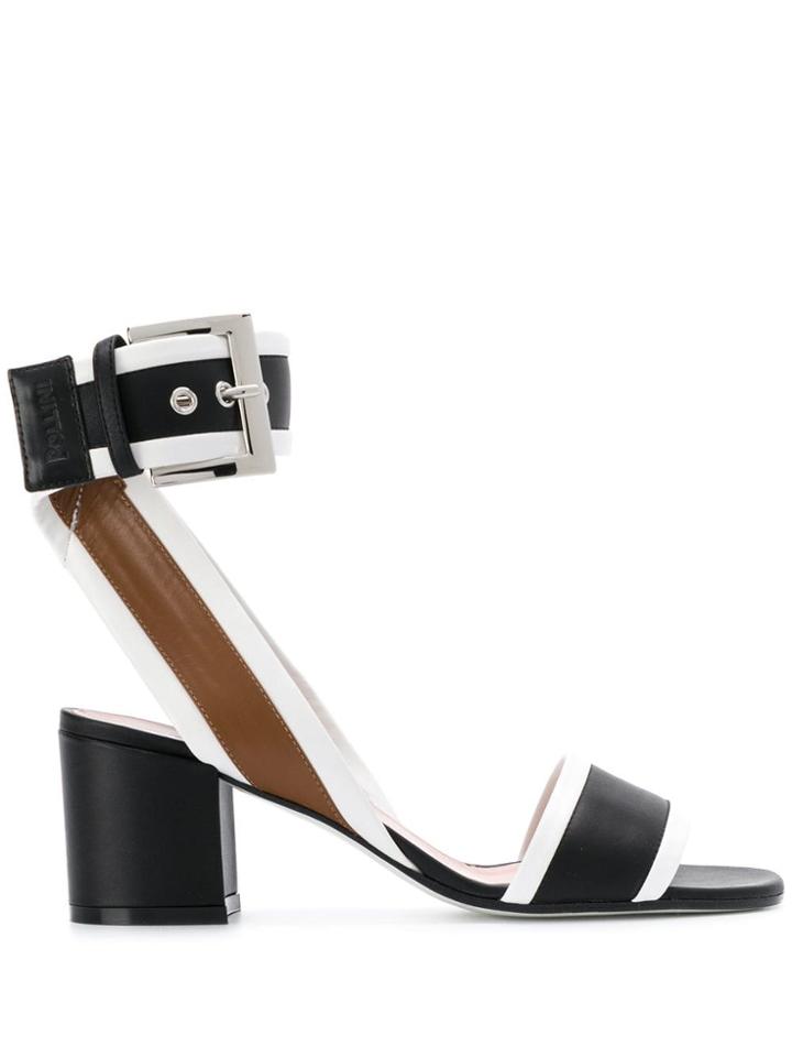 Pollini Open Toe Buckle Sandals - Black