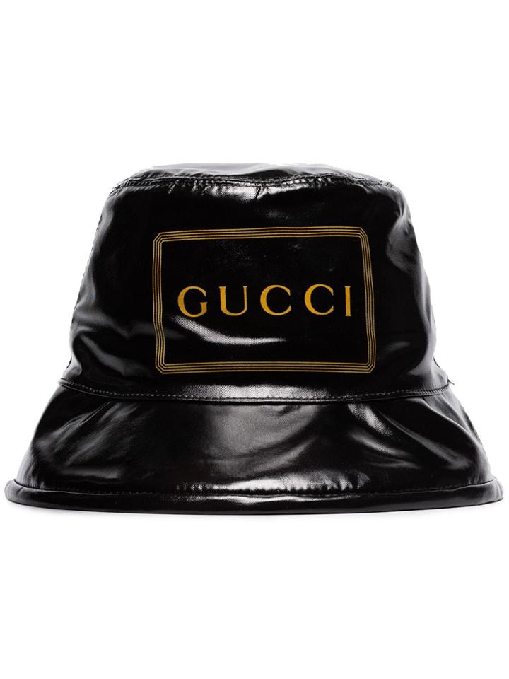 Gucci Frame Logo-print Bucket Hat - Black