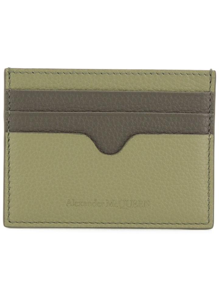 Alexander Mcqueen Logo Embossed Cardholder - Green