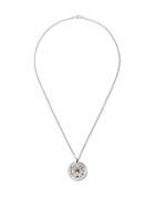 De Beers 18kt White Gold Talisman Medal Diamond Pendant Necklace